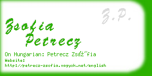 zsofia petrecz business card